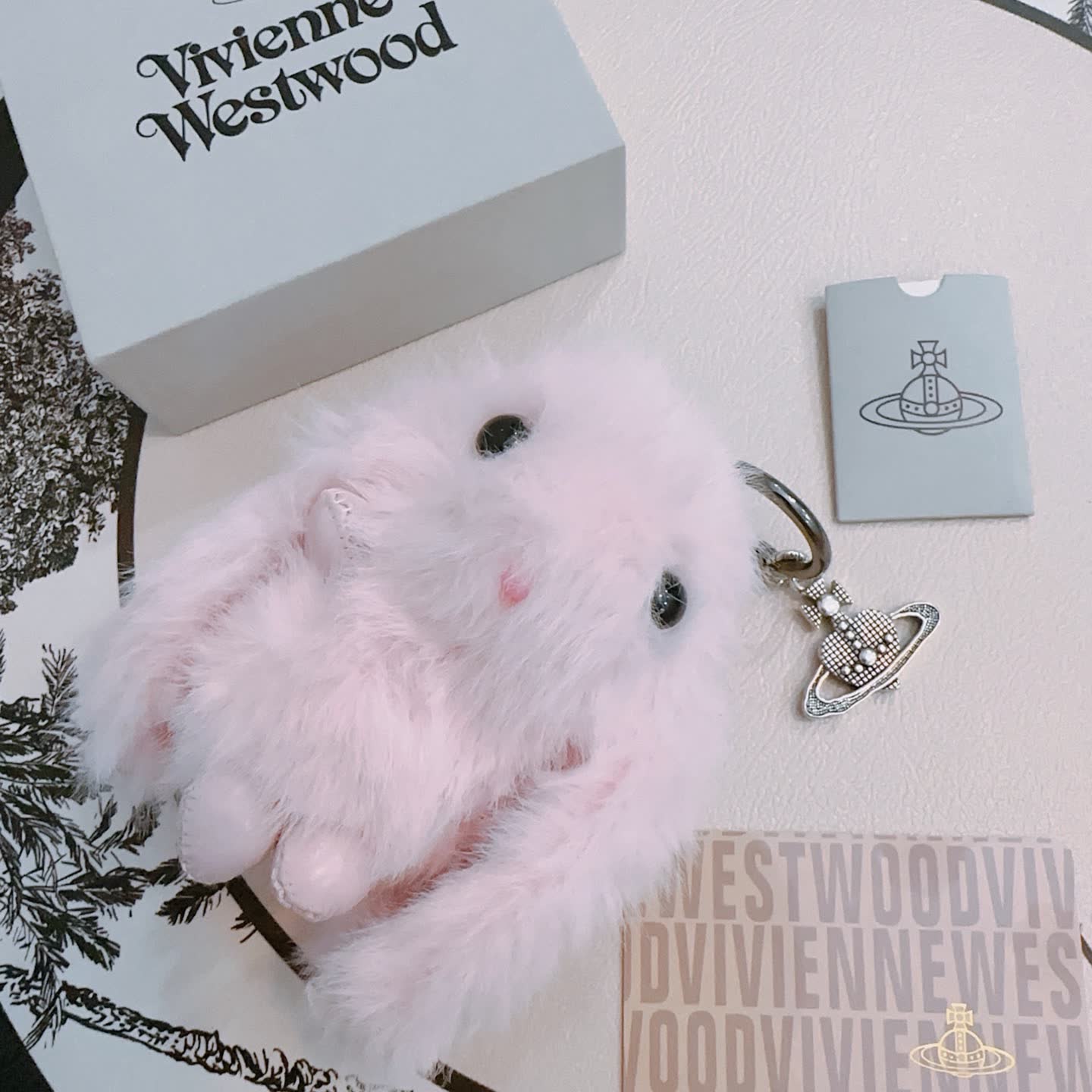 Vivienne Westwood Pink Fur Keychain